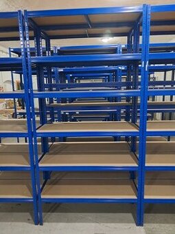 Modrý kovový regál Biedrax 120x45x240 / 6 police