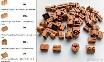 X9 Lego® Originál diely, Medium Nougat (nové, nehrané, 58ks)
