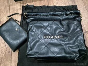 Nová luxusná kožená kabrlka Chanel 22 Black a gold hardware