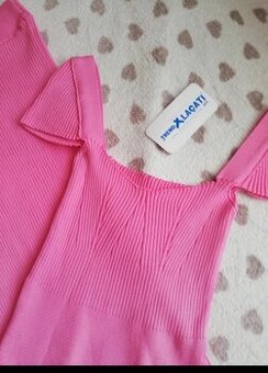 Crop top + sukňa ružová jarný komplet M