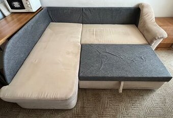 Rohový rozkladací gauč s úložným priestorom