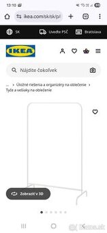 Vesiak na oblecenie ikea