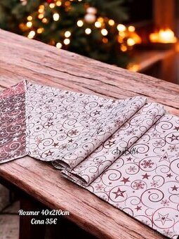 Ružový vianočný trblietavý obrus - 1