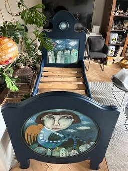 Neobaroko stará posteľ 90x200cm