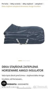 Stajňová/výbehová deka Amigo