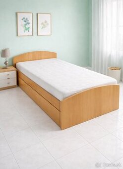 Posteľ 85x200cm s matracom a výsuvným šuflikom