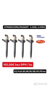 Repasované vstrekovače DELPHI 2.2 HDi, 2.2 TDCi-Ford,Peugeot