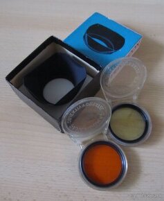 Praktica nová kovová orig.clona a filtry M 49 fotokomora