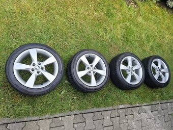Komplet alu disky Škoda + letné pneu 215/45 R16 zn. Hankook
