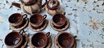 Keramická /glazúrovaná/ kávová sada