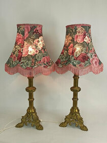 Párové mosadzné lampy s kvetinovými tienidlami - 1