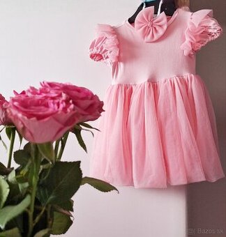 Nádherné dievčenské šatočky na 1 rok baby pink