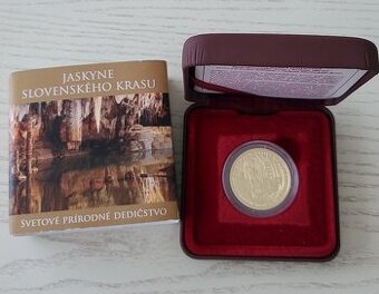 Zlata zberatelska minca 100€ Jaskyne Slovenskeho krasu