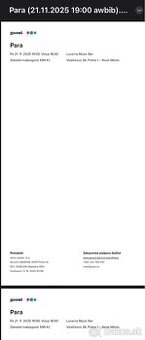 Lístky na koncert “PARA”