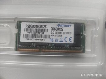 RAM DDR3, Patriot, zmena znacky Ntb