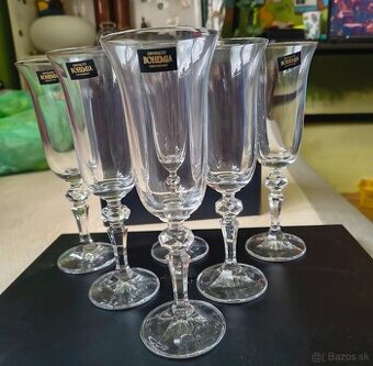 Luxusné Poháre na Sekt Bohemia Crystal 6ks