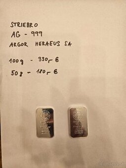 investičné strieborné tehličky 50g   100g