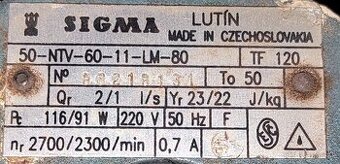 obehove cerpadlo SIGMA 50-NTV-11-LM-80