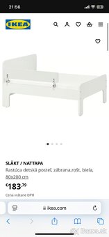 Detská rastuca postel Ikea