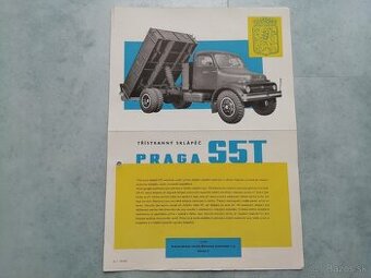 Praga S5T sklápěč - prospekt - originál
