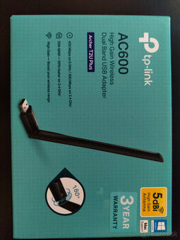 TP-Link Archer T2U Plus (AC600 Wi-Fi USB adaptér) rozbalený