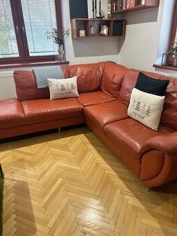 Koženná rozťahovacia rohová sedačka