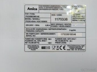 kombinovaná chladnička Amica FK235.4SAA