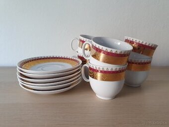 Porcelánové šálky s tanierikmi - súprava