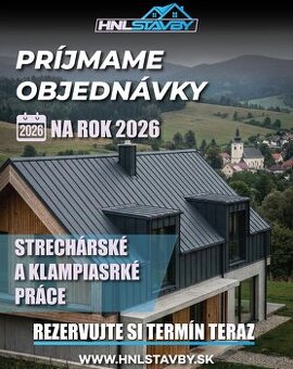 🔨 STRECHÁRSKE A KLAMPIARSKE PRÁCE – VOĽNÉ TERMÍNY 2026