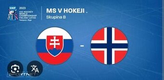 Lístky na MS v hokeji 2026, zápas Slovensko-Norsko