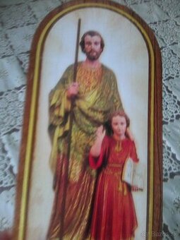 Predám drevený obrázok sv. Jozefa.