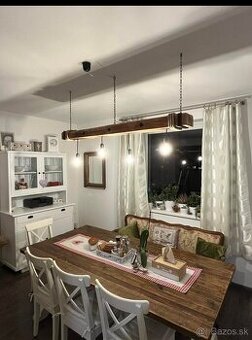 Vintage drevený luster z hranola