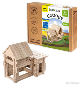 Drevená stavebnica chata – IgroTeco, úplne nová, nerozbalená
