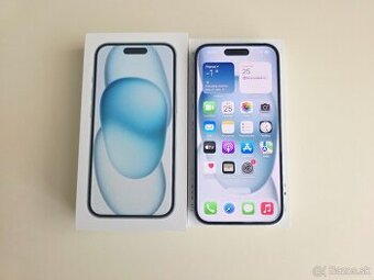 APPLE IPHONE 15 128GB,BLUE ,BATERKA 100%.ZÁRUKA