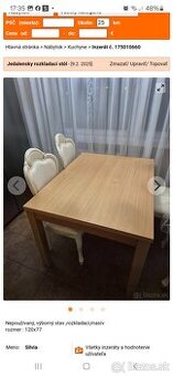 Masívny stôl rozkladací