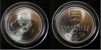 Slovenské strieborné 100, 200 koruny bk, proof