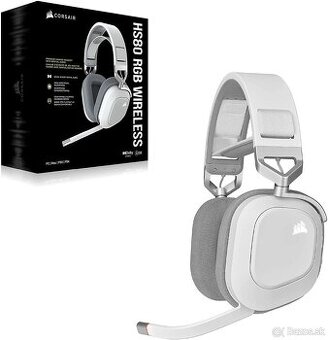 Herné slúchadlá Corsair HS80 RGB Wireless White - NOVÉ