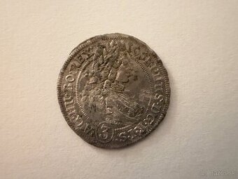 Strieborná minca 3 Kreuzer 1707 FN