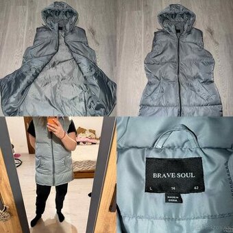 brave soul siva damska zimna predlzena vesta