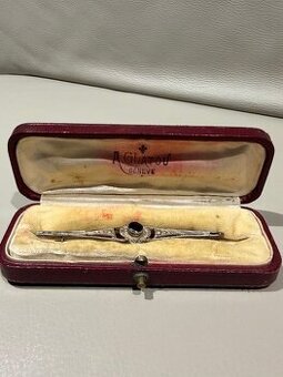 strieborná brošňa v etui