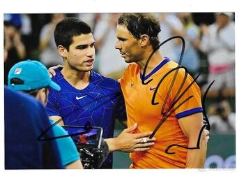 Rafael Nadal + Carlos Alcaraz (orig. autogramy)