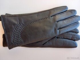 Dámske kožené rukavice XL zateplené