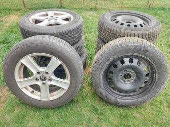 Predám letné a zimné pneumatiky 205/60/R16 + trysky Peugeot