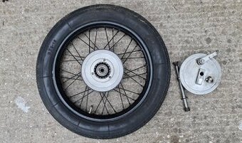 Zadné koleso + zadná brzda + os - JAWA ČZ 175 / 356