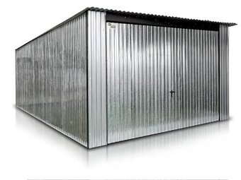 Pozinkovaná plechová garáž 4×6 m – výklopná brána