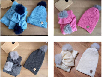 štrikovaná súprava čiapka a šál