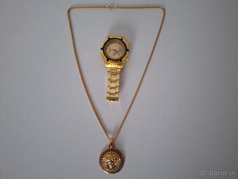 Zlatý set – Elegantné hodinky Geneva, retiazka