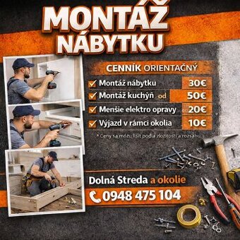 Montaž nábytku a menšie opravy
