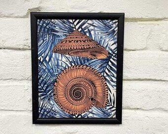 Dekoratívny obraz s motívom morských mušlí