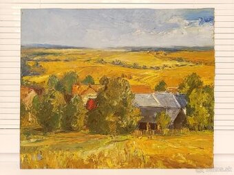 Obraz, Zlatá pole, olejomalba 48x58cm
